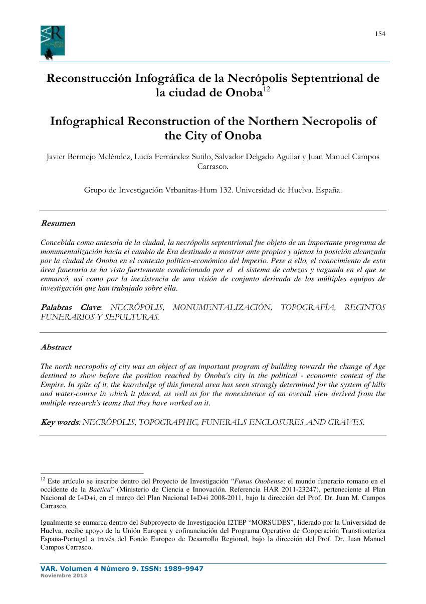 Pdf Reconstruccion Infografica De La Necropolis Septentrional De La Ciudad De Onoba12
