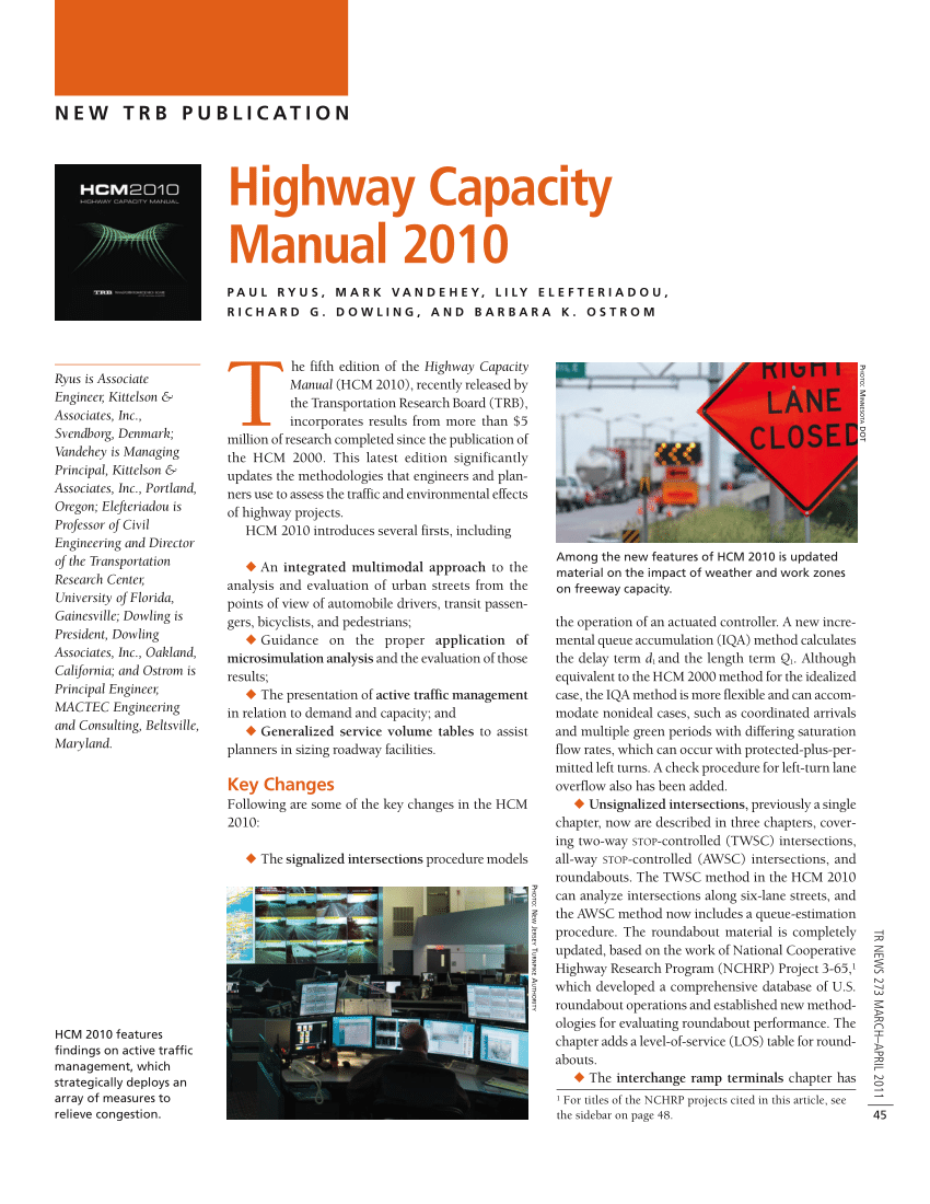 highway capacity manual 2016 pdf free download