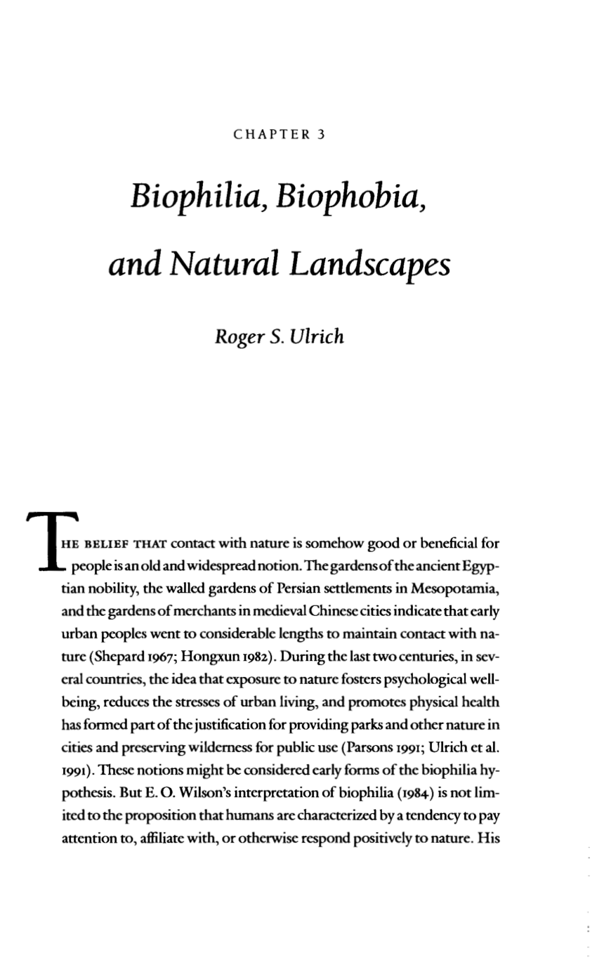 phd research on biophilia