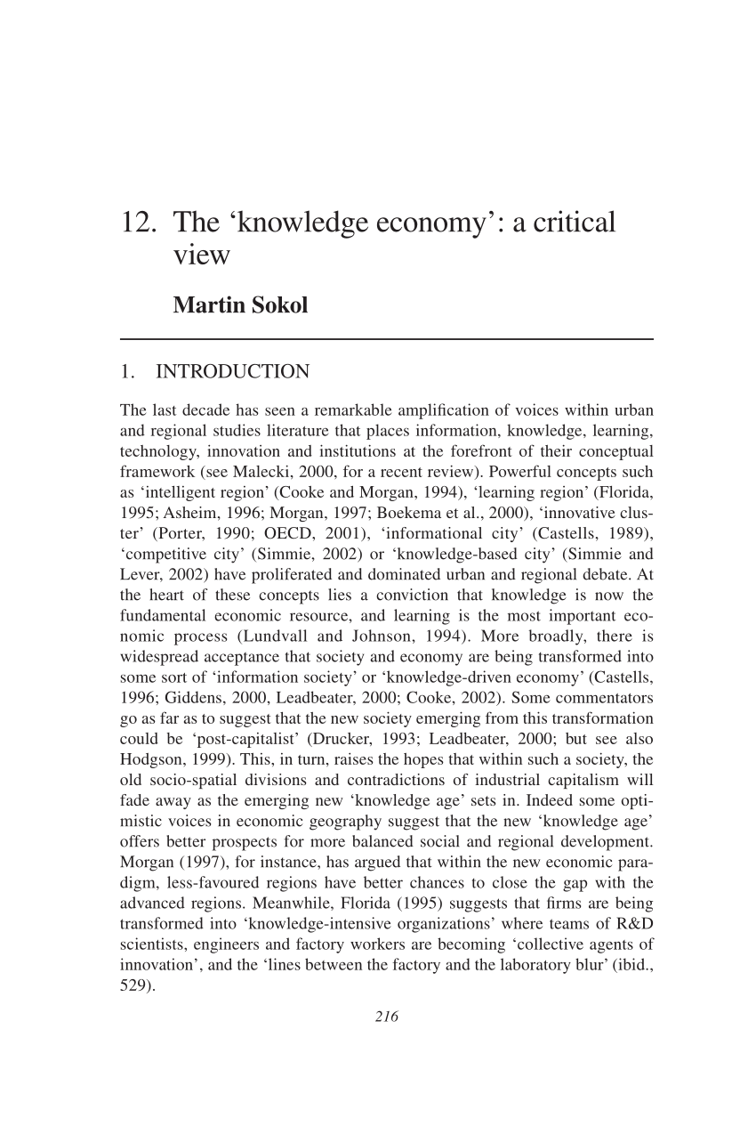 knowledge economic thesis