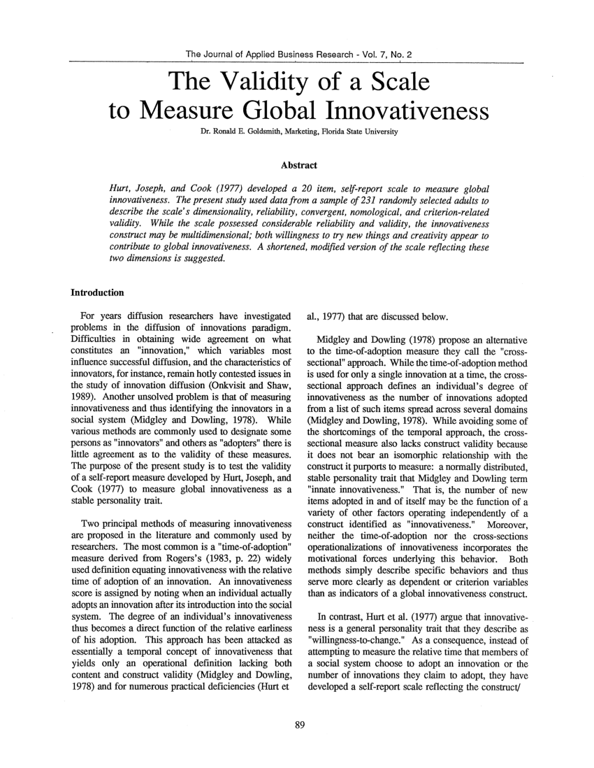 point measure vs measure of validity