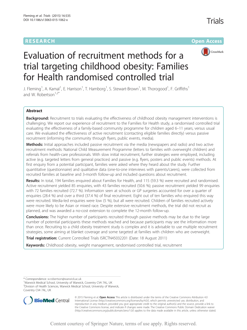 (PDF) Evaluation of recruitment methods for a trial targeting ...