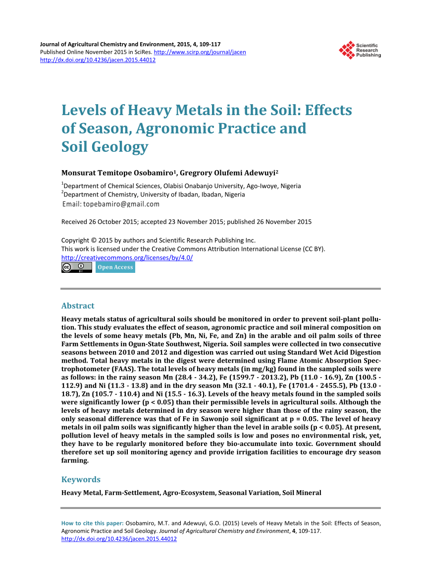literature review on heavy metals in soil pdf