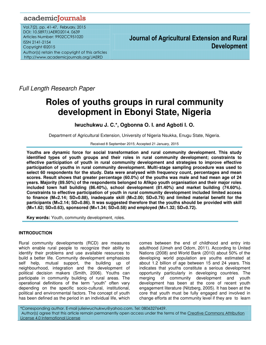 rural community development thesis