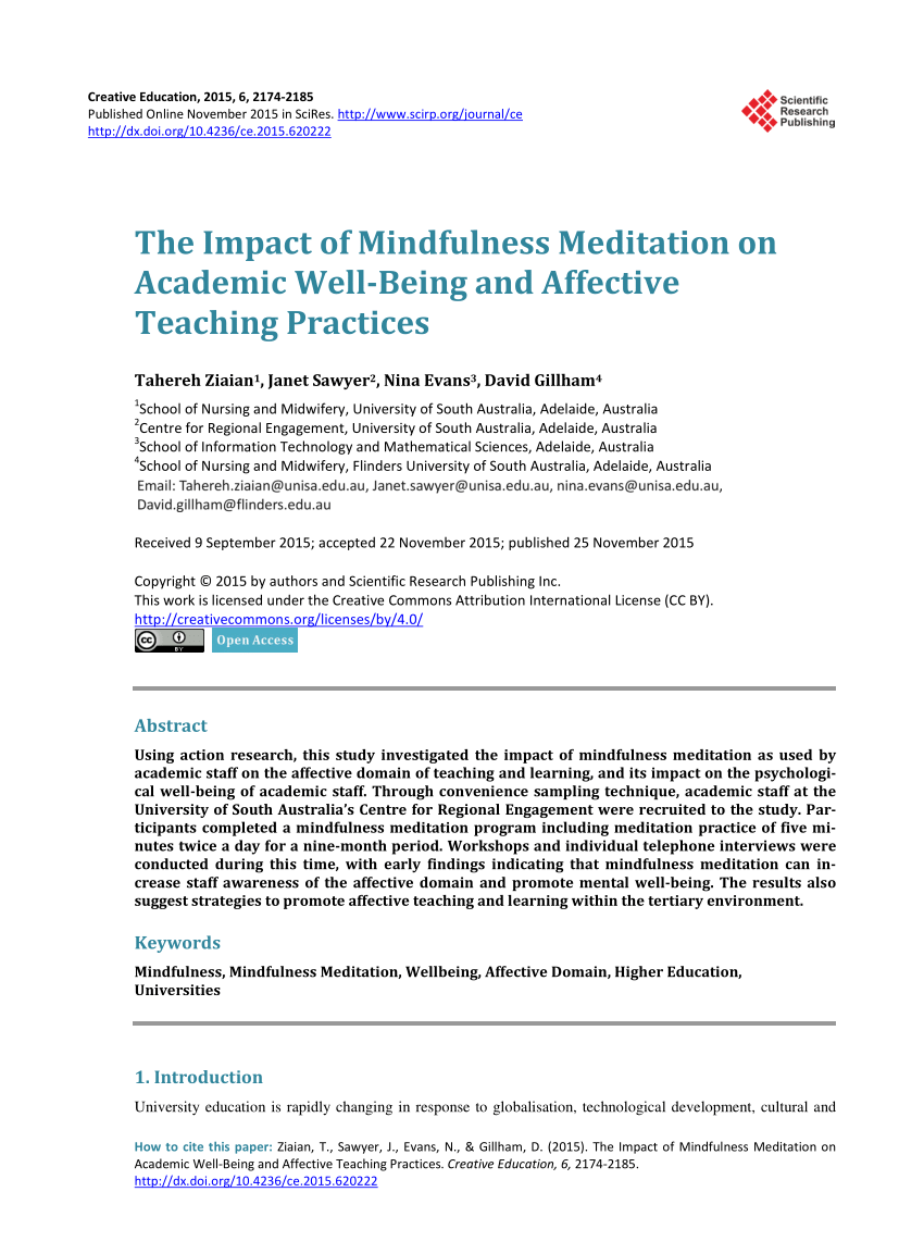 undergraduate dissertation on mindfulness
