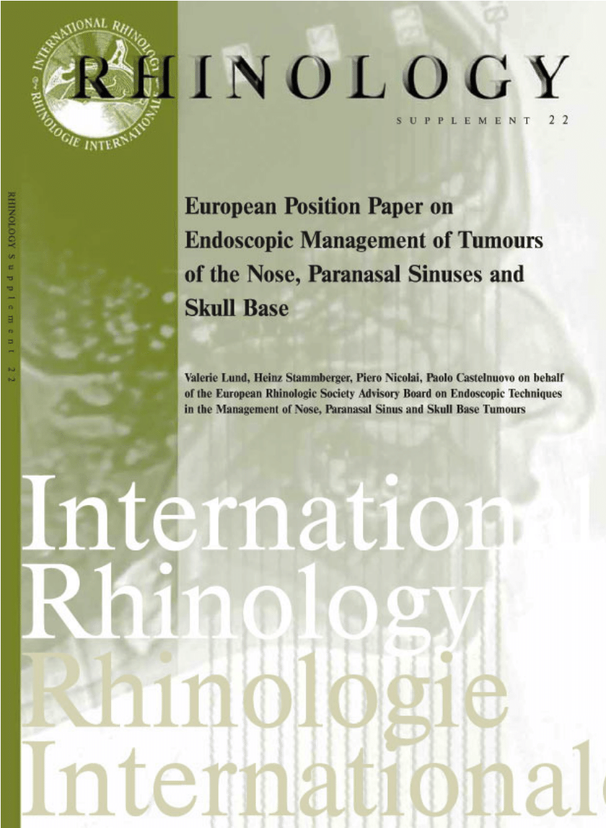 PDF) European position paper on endoscopic management of tumours of the nose and paranasal sinuses and skull base image