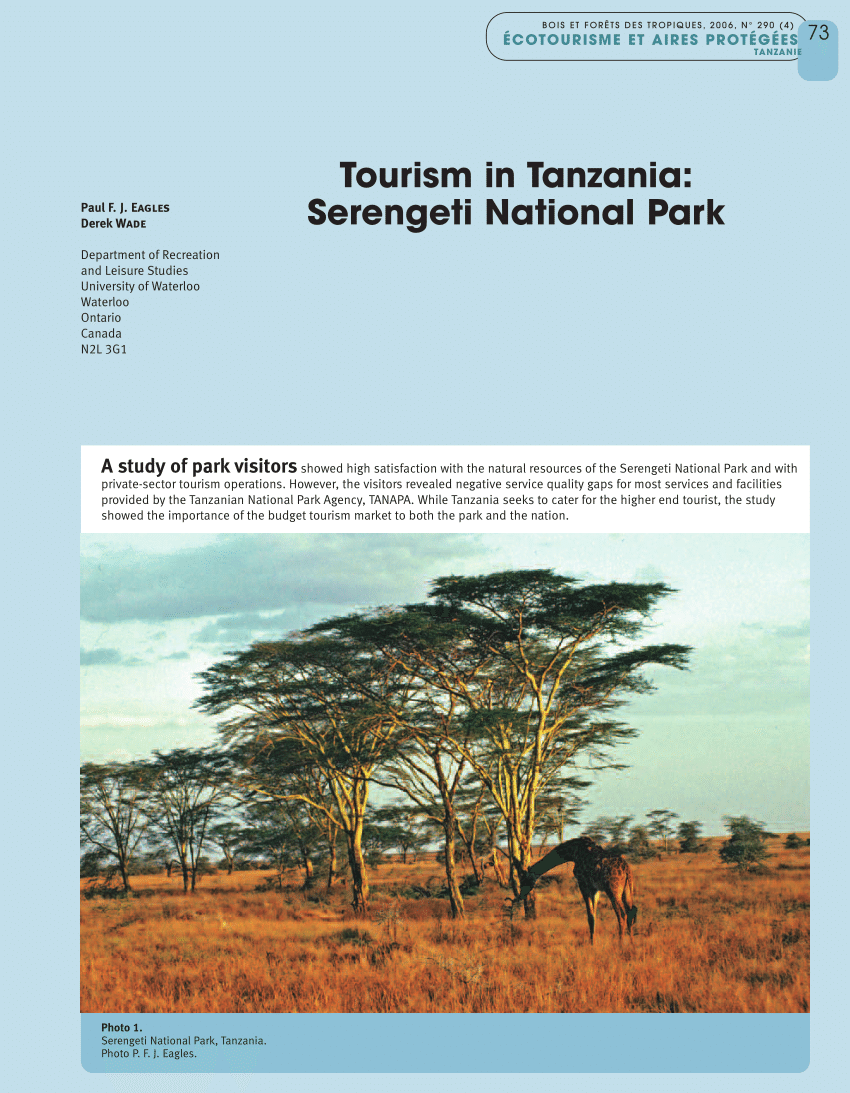 importance of tourism in tanzania pdf
