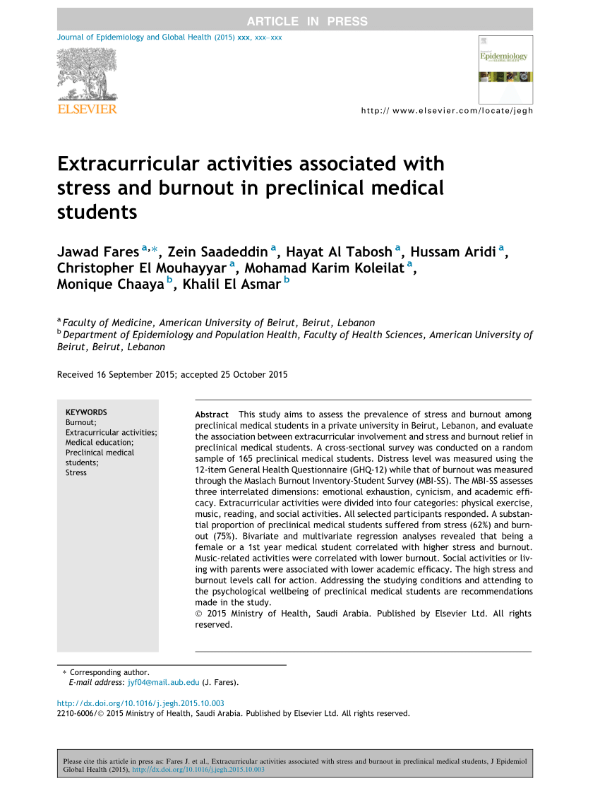 questionnaire on extracurricular activities and academic performance