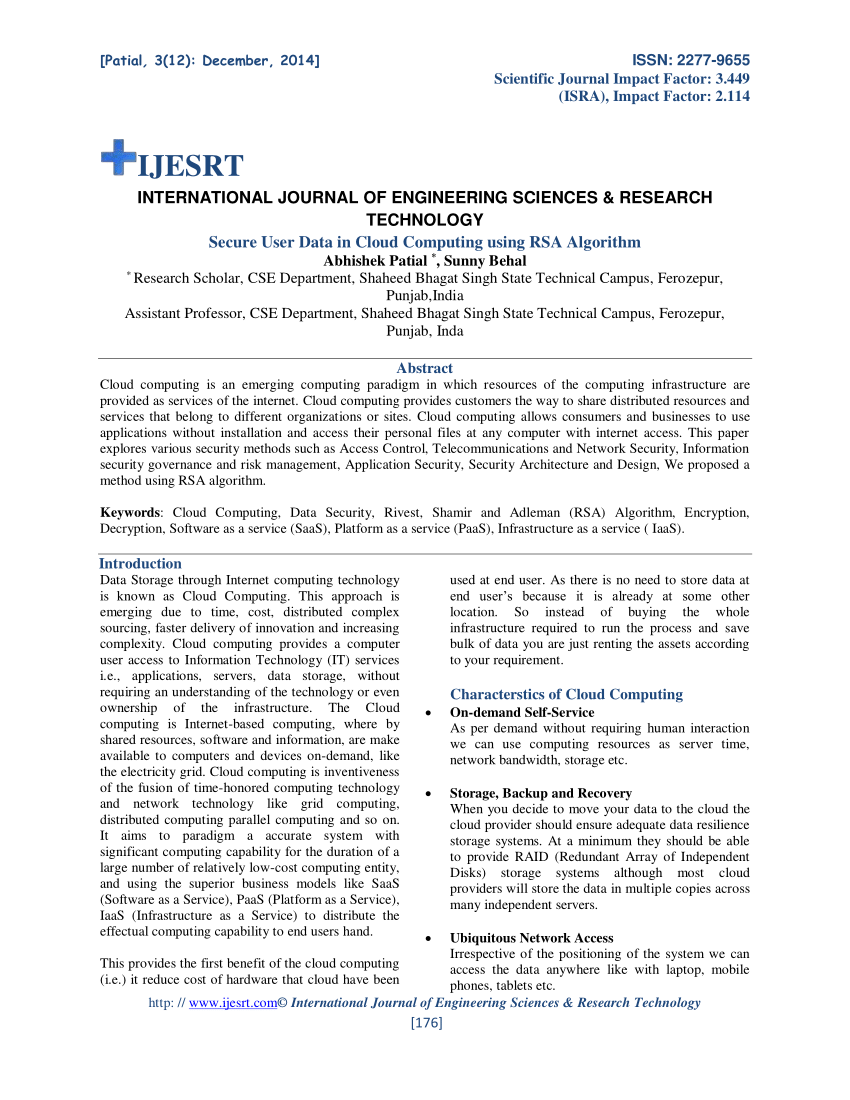 research paper on rsa algorithm pdf
