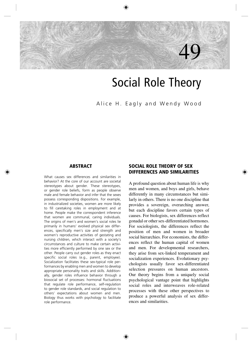 Pdf Social Role Theory