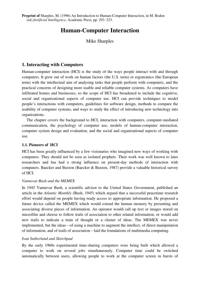 thesis on human computer interaction