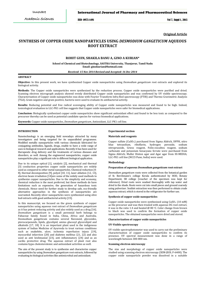 copper oxide nanoparticles thesis pdf