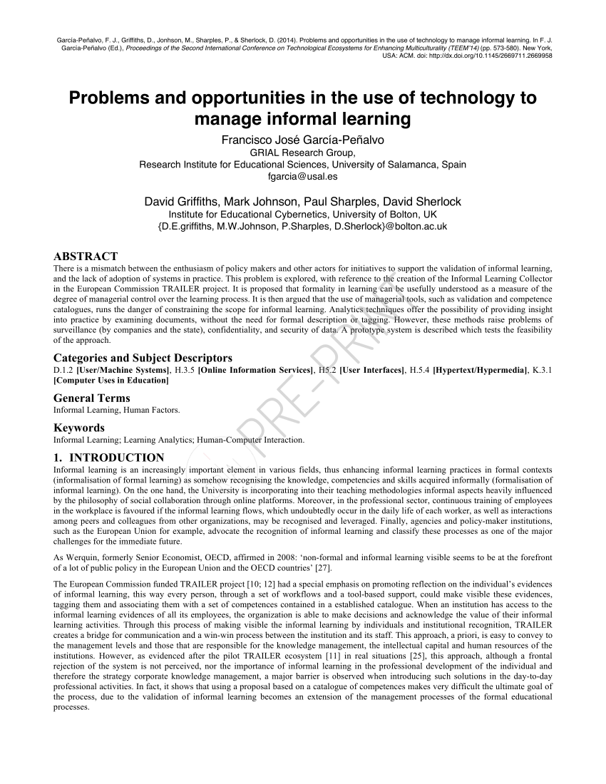 PDF) Problems and opportunities in the use of technology to manage ...