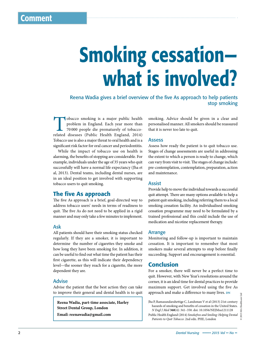 smoking cessation research studies