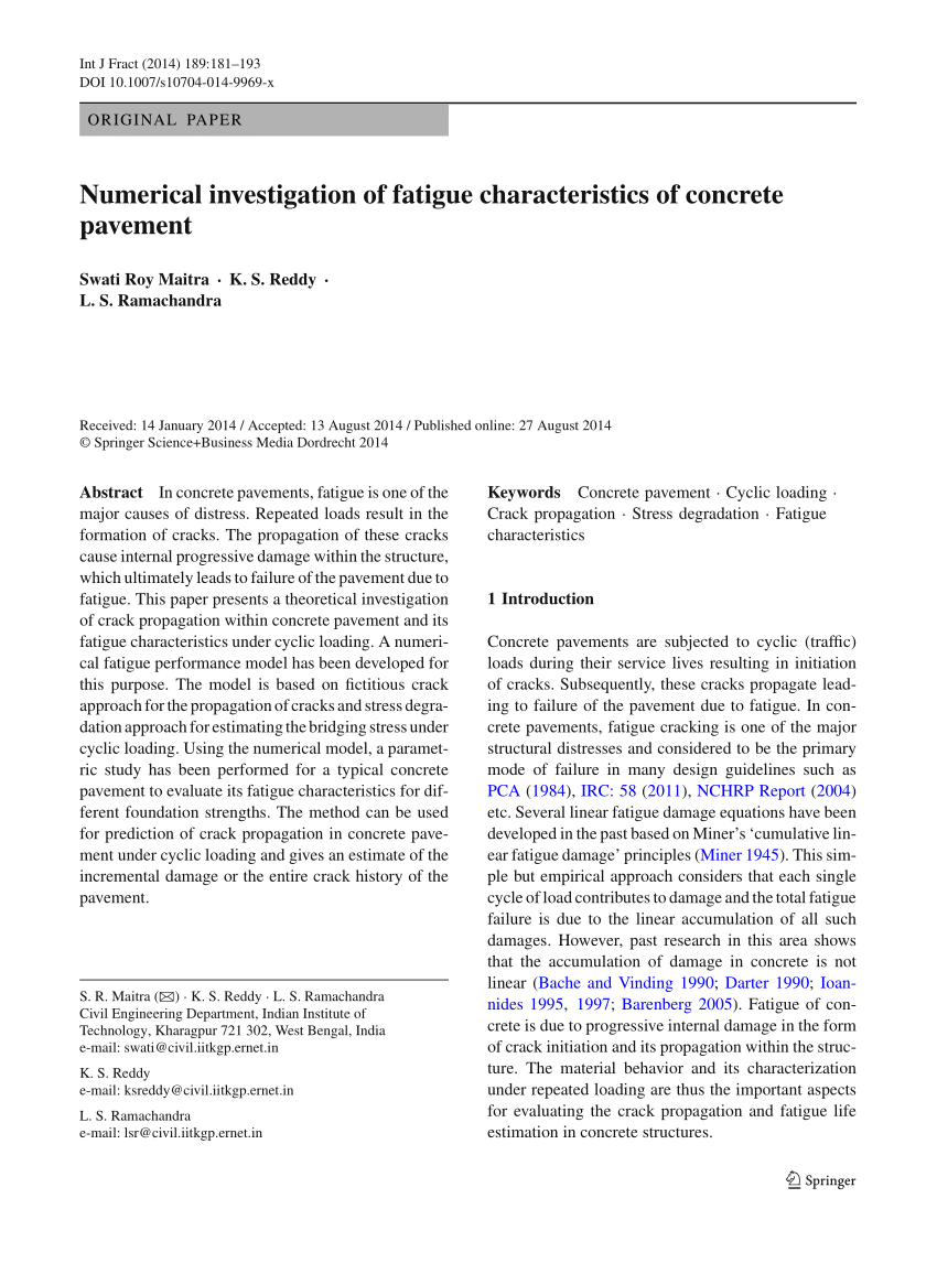 a critical review of research on fatigue of plain concrete