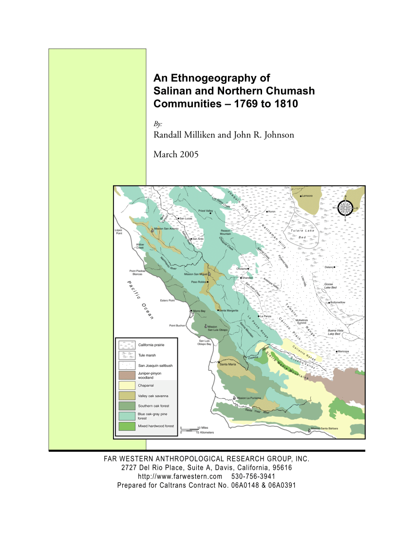 PDF) An Ethnogeography of Salinan and Northern Chumash Communities - 1769  to 1810