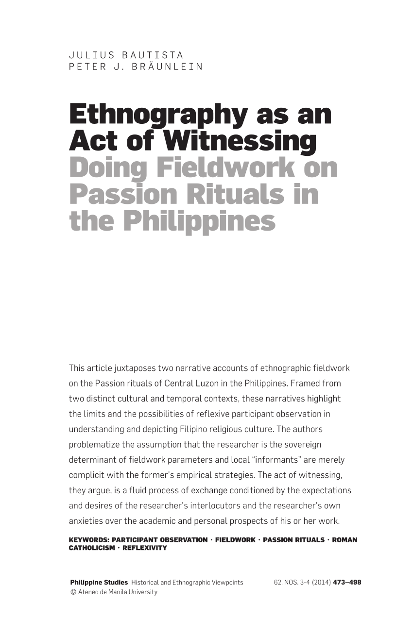 ethnography research topics in the philippines
