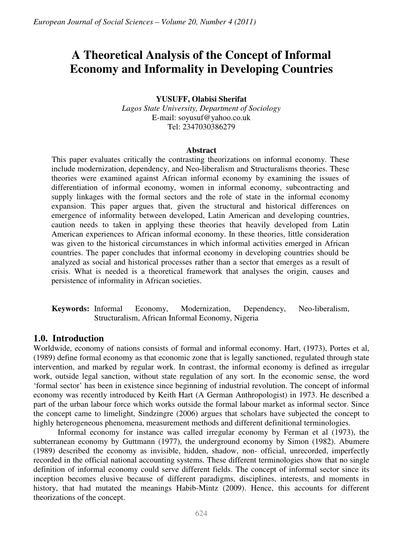 research paper on informal economy