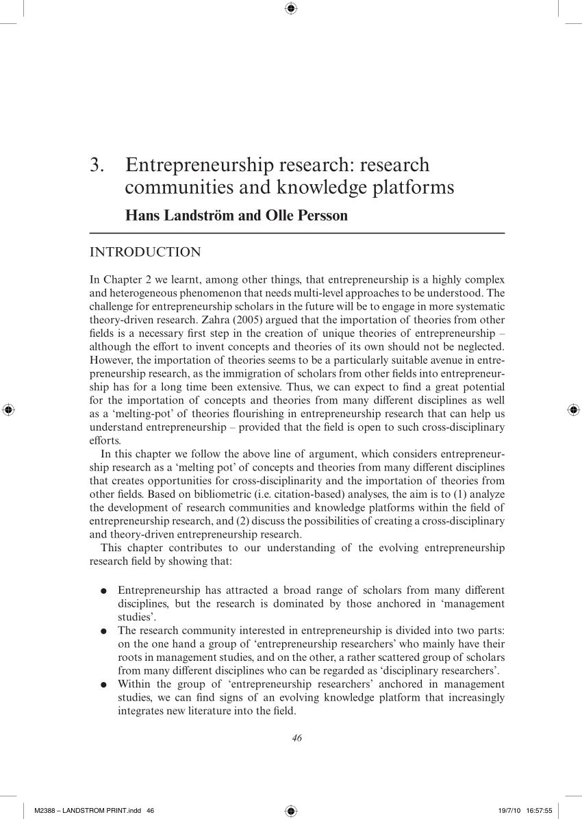 research papers of entrepreneurship