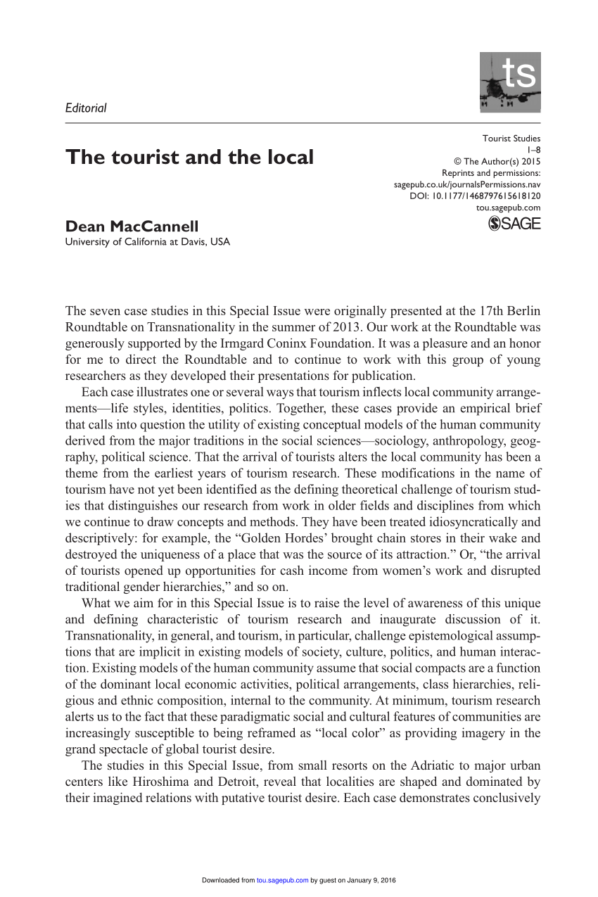 PDF) The tourist and the local