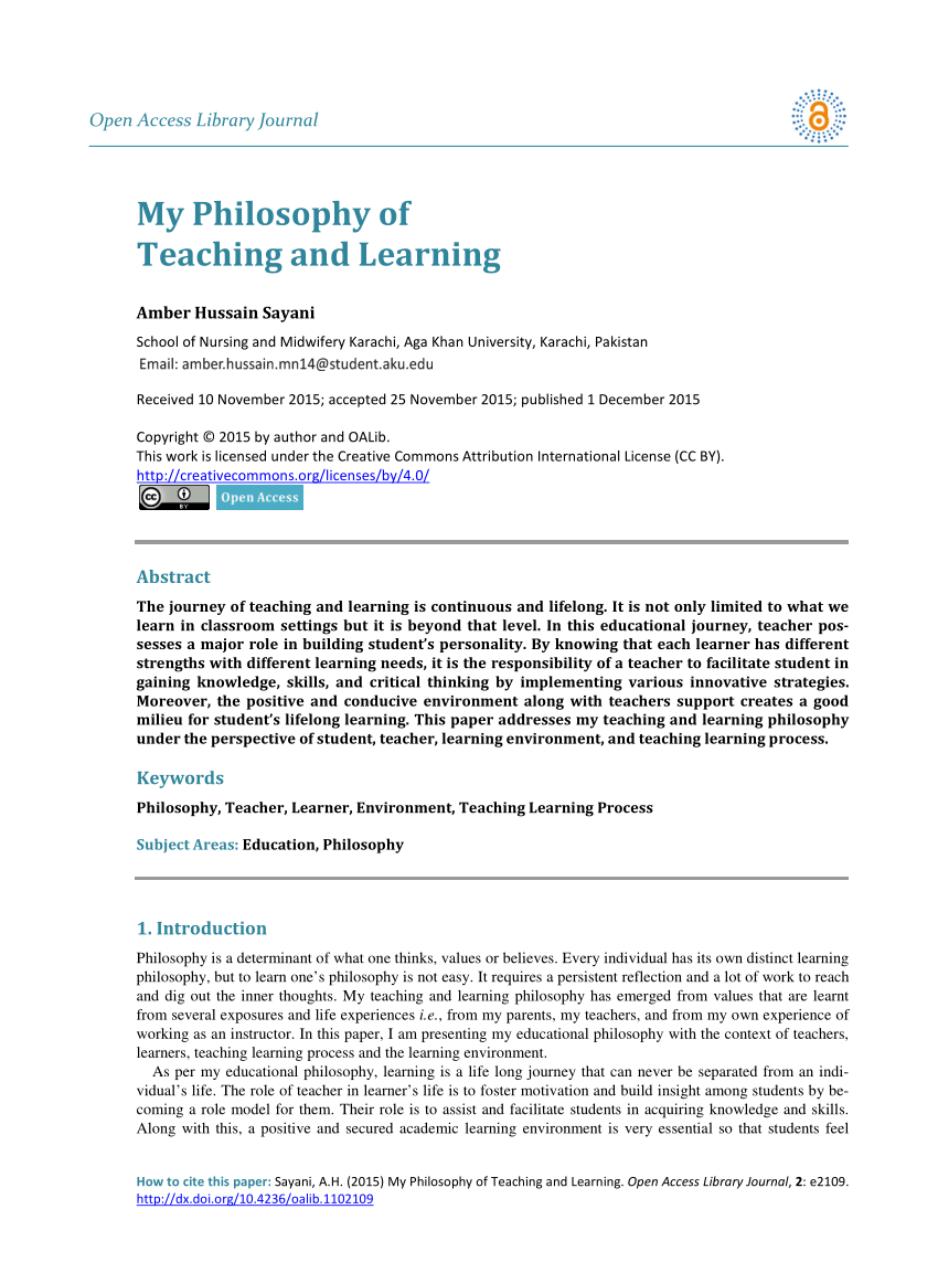 how to make your own philosophy of education