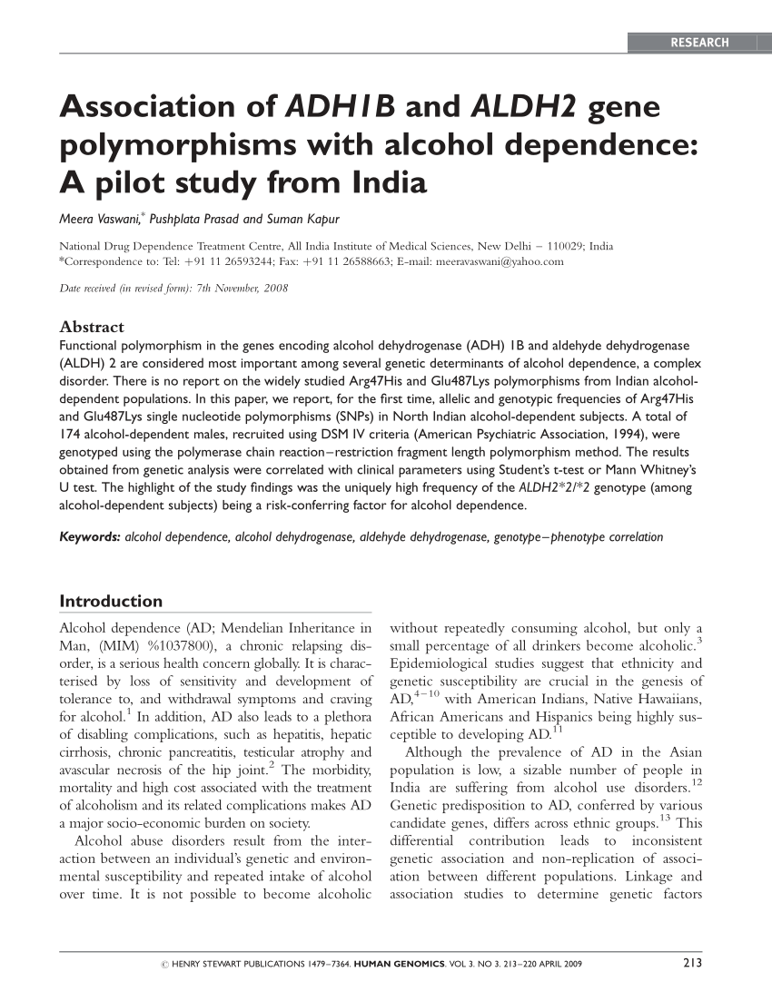 Associations of and gene polymorphisms with alcohol dependence and