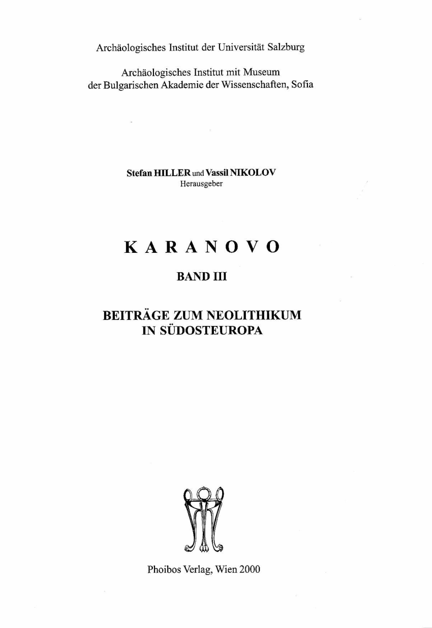 (PDF) The Karanovo Neolithic Mortuary Practices in Their Balkan and ...
