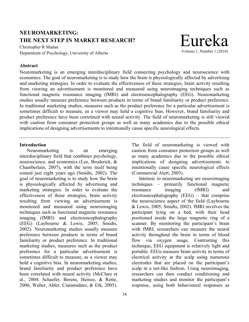 Neuromarketing: I Put Myself into a fMRI Scanner and Realized that I love Louis  Vuitton Ads – topic of research paper in Economics and business. Download  scholarly article PDF and read for