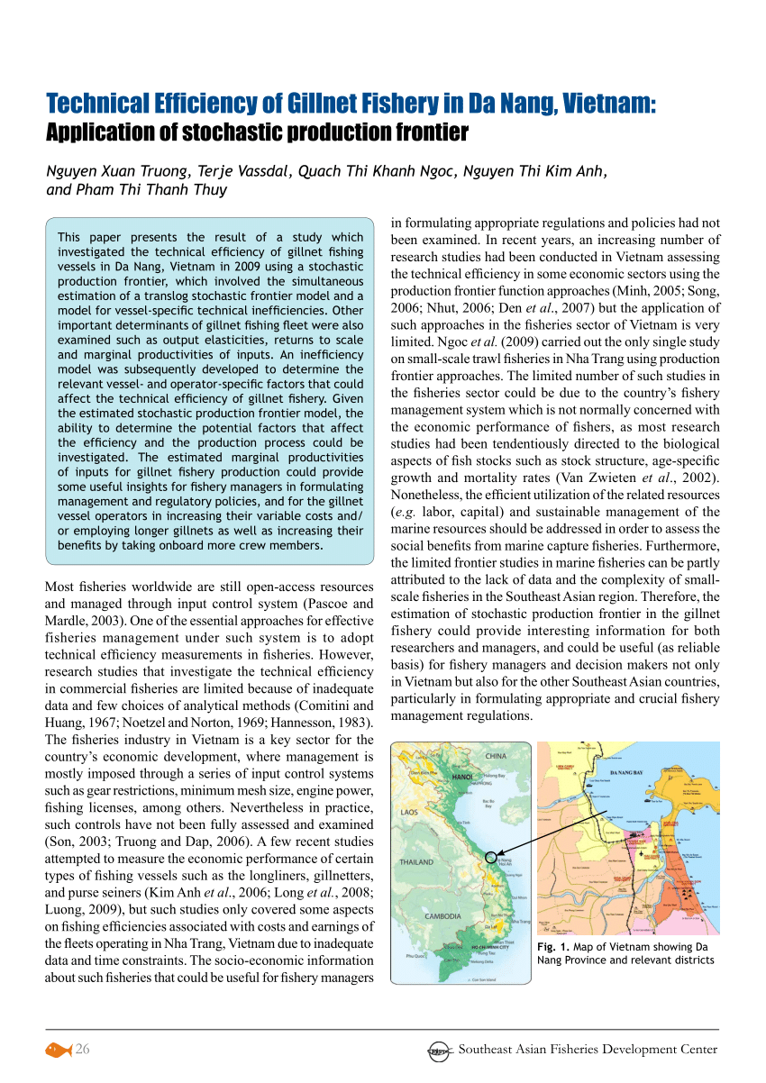 Assessment of Technical and Economic Efficiencies of Gillnet Type