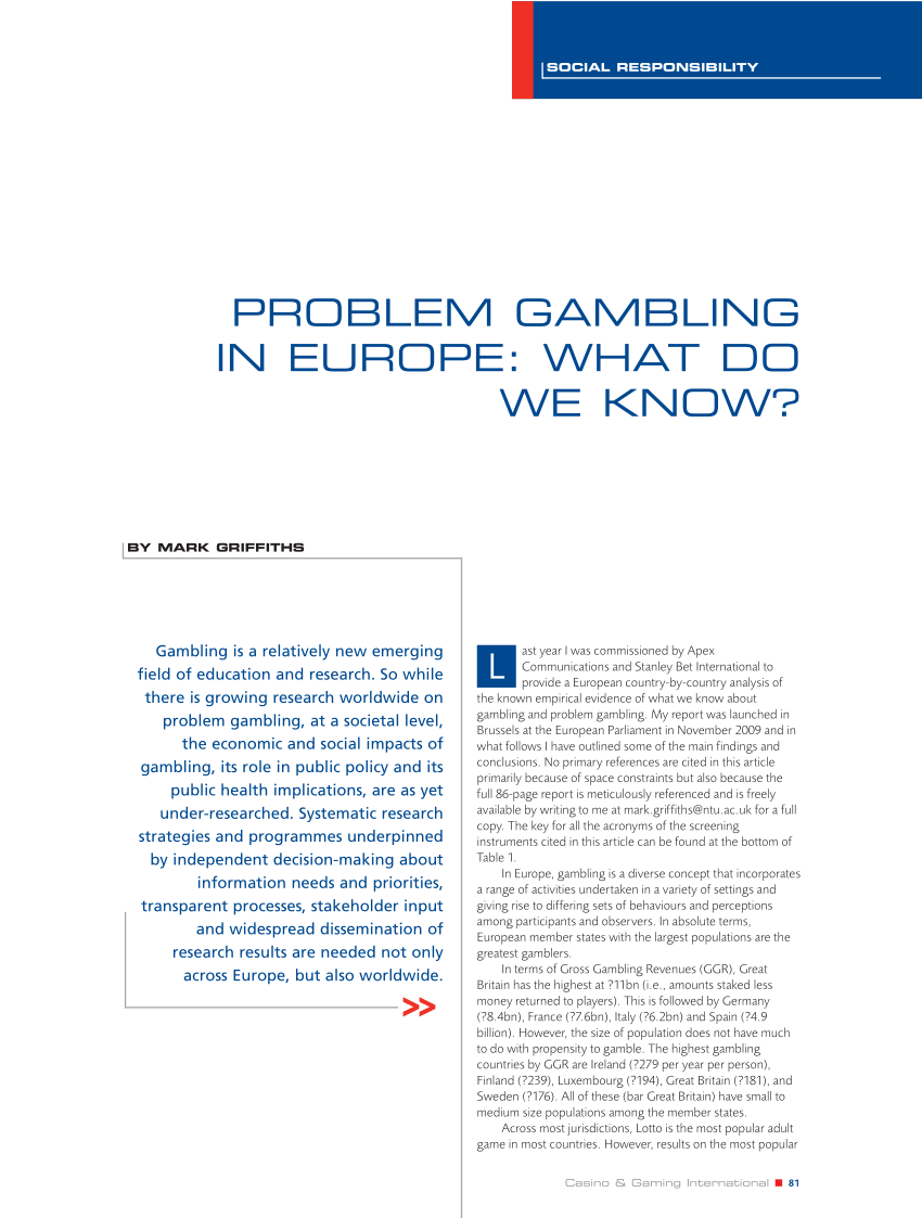 Online gambling europe statistics free