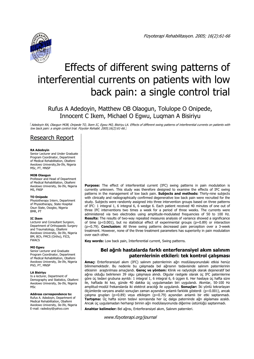 Interferential Current Therapy - pt Health