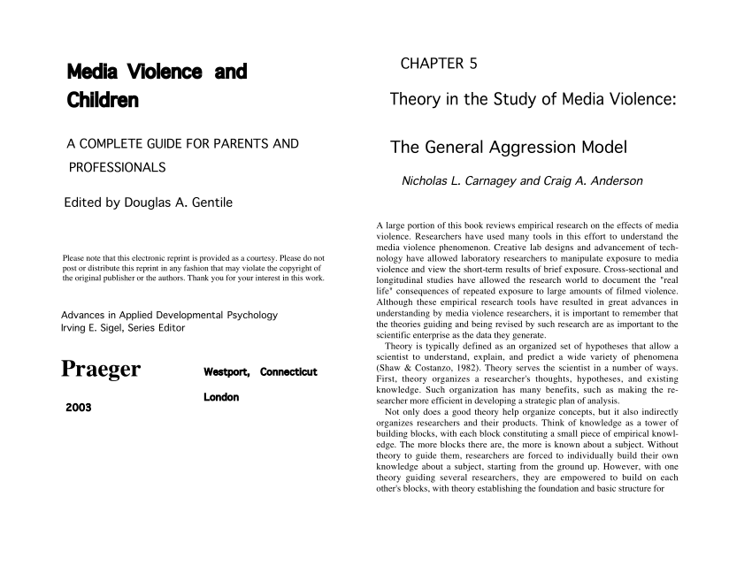 violence in the media and children