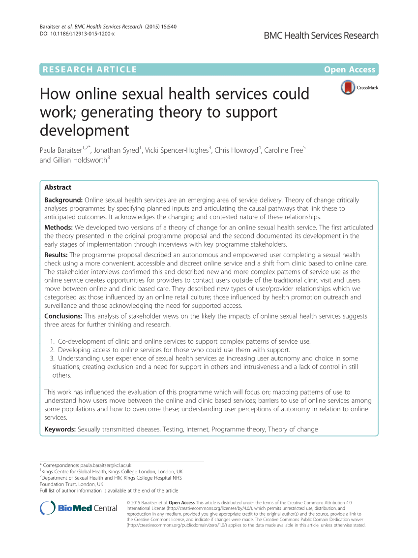 PDF How online sexual health services could work generating