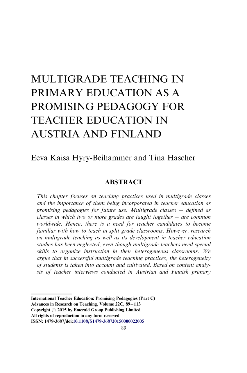 multigrade teaching research paper