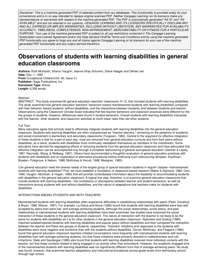 case study of a student with learning disabilities