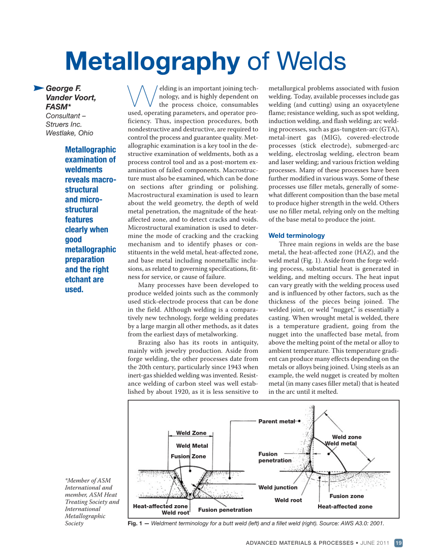 Pdf Metallography Of Welds