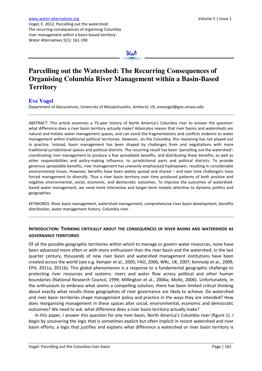 Columbia River Basin Watershed & Its Ecosystems – FWEE