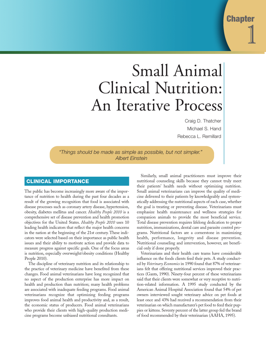 PDF) Small animal clinical nutrition: An iterative process