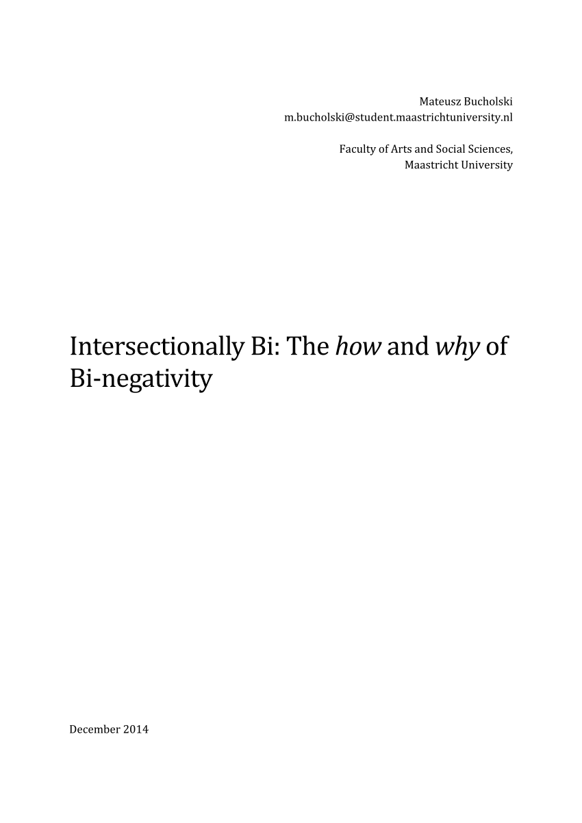 PDF) Intersectionally Bi The how and why of Bi-negativity
