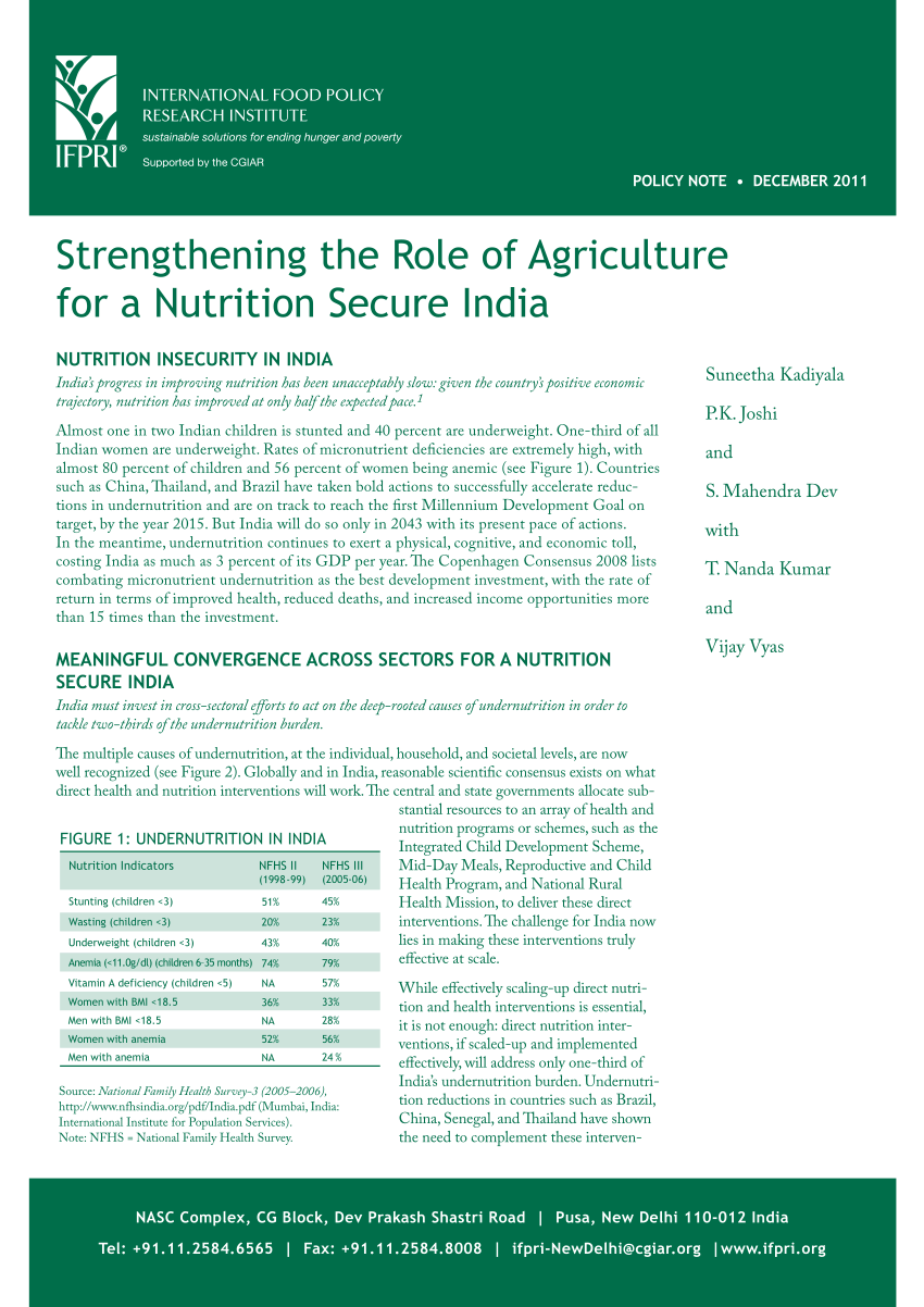 (PDF) A nutrition secure india role of agriculture