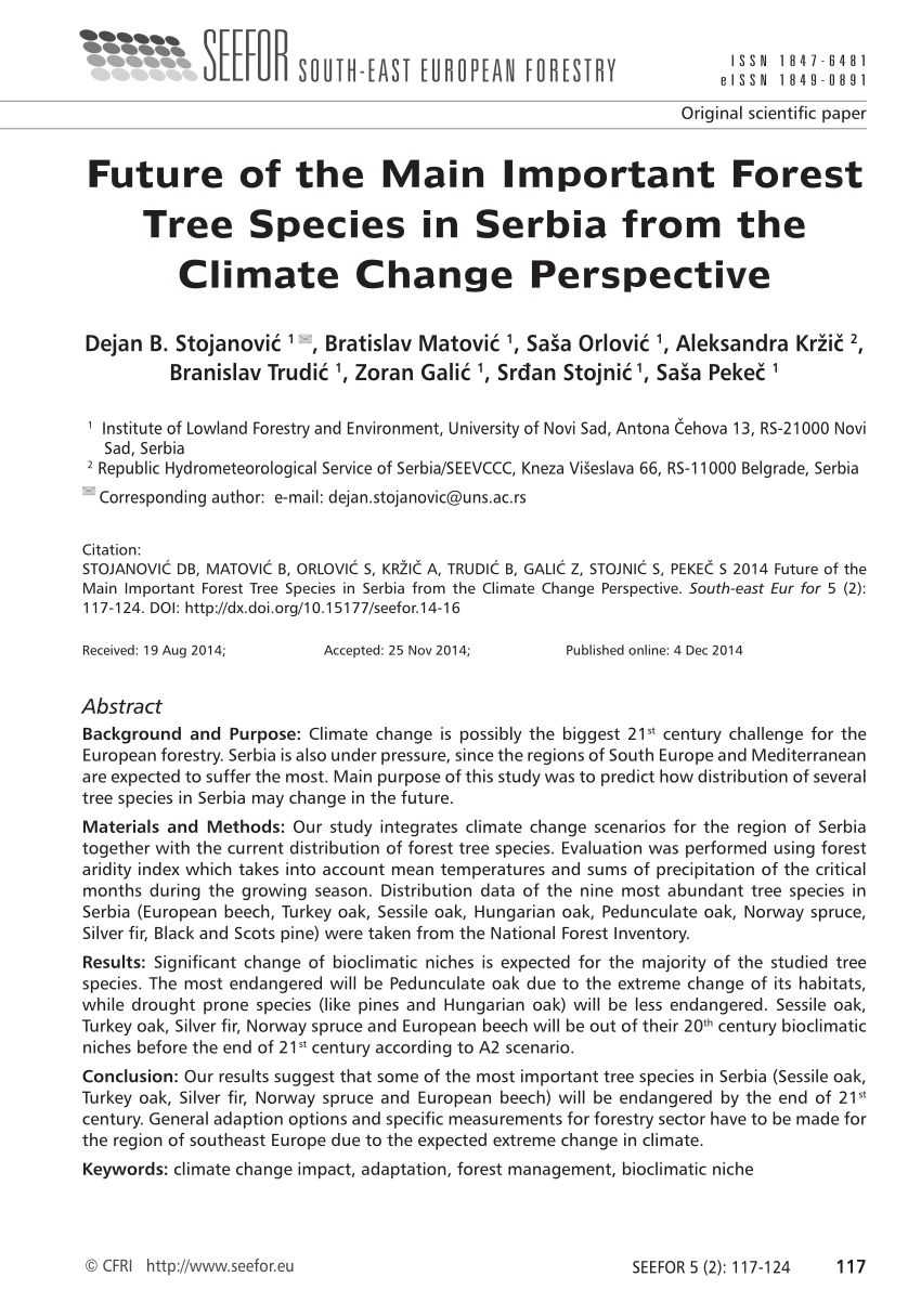 Forests in Vojvodina (Orlovic et al., 2005).