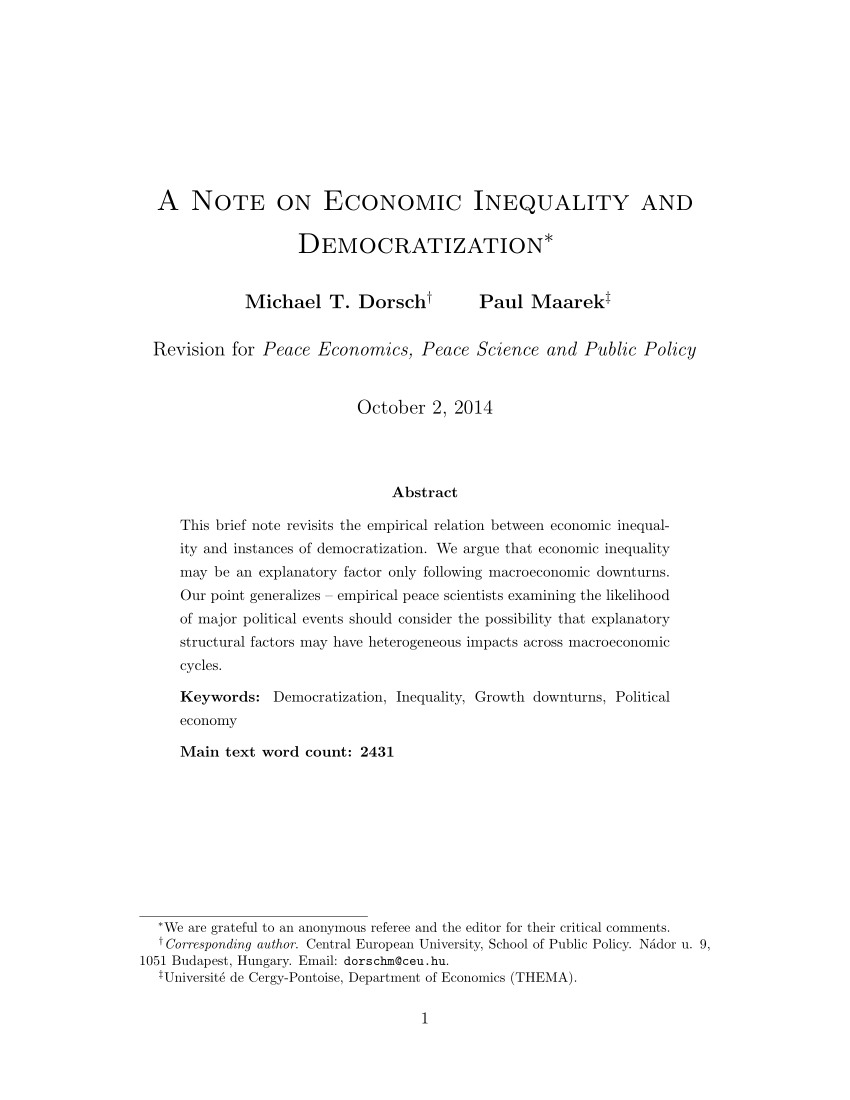 thesis on economic inequality