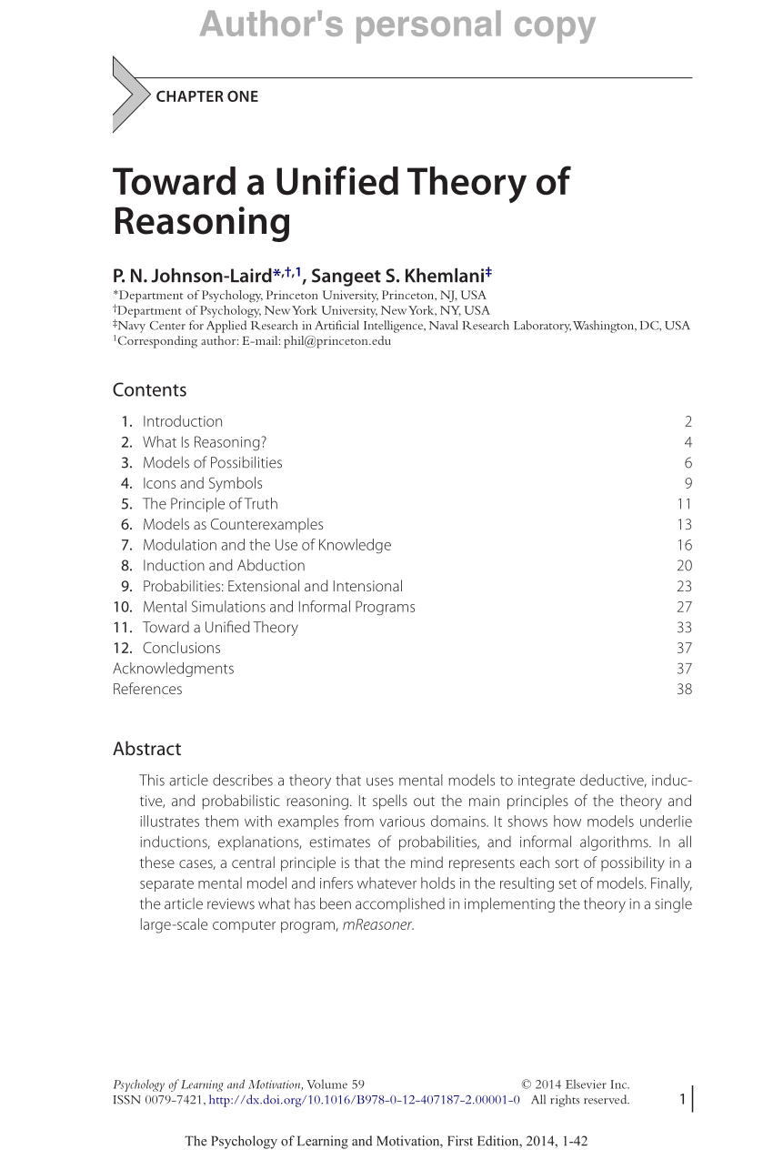 Pdf Toward A Unified Theory Of Reasoning