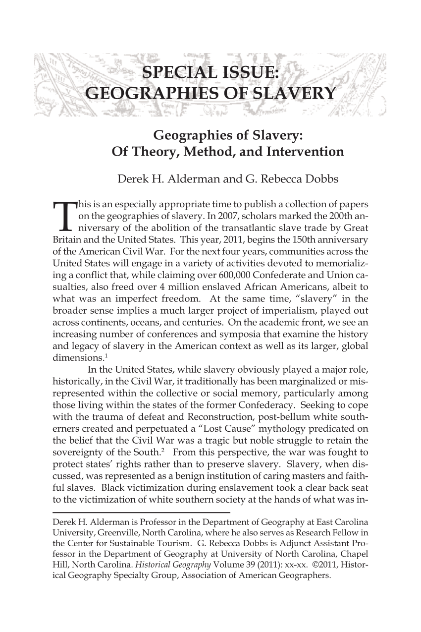 slavery research paper topics