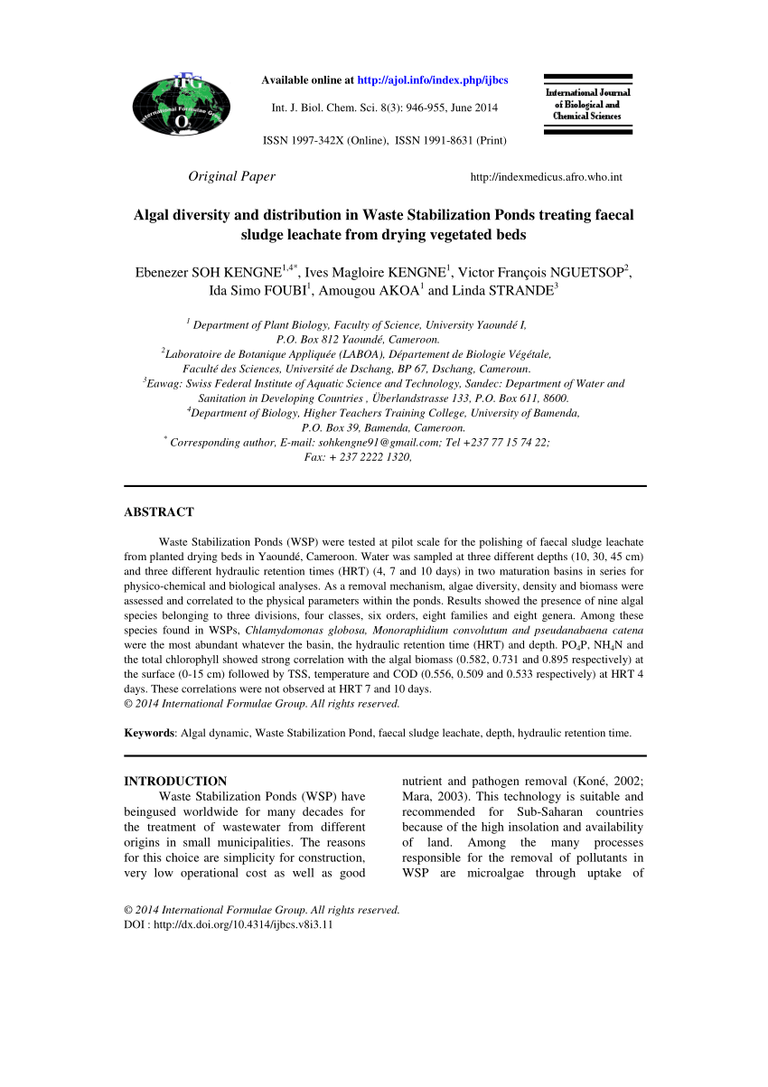 algal diversity research paper