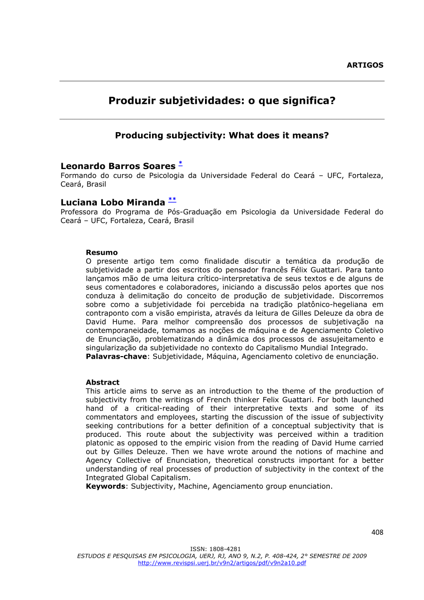 PDF) Processos insurgentes de subjetividade e cartografias