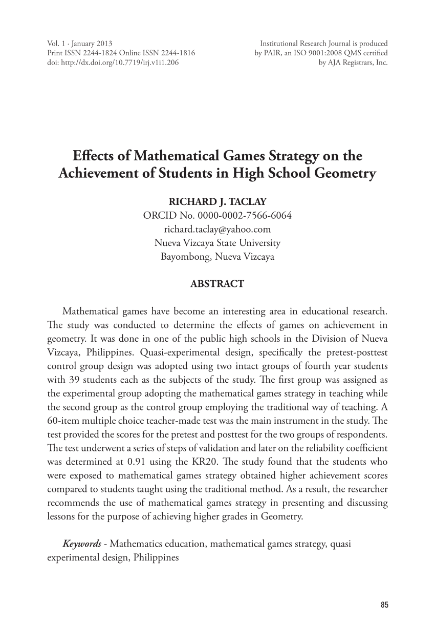 pdf-effects-of-mathematical-games-strategy-on-the-achievement-of
