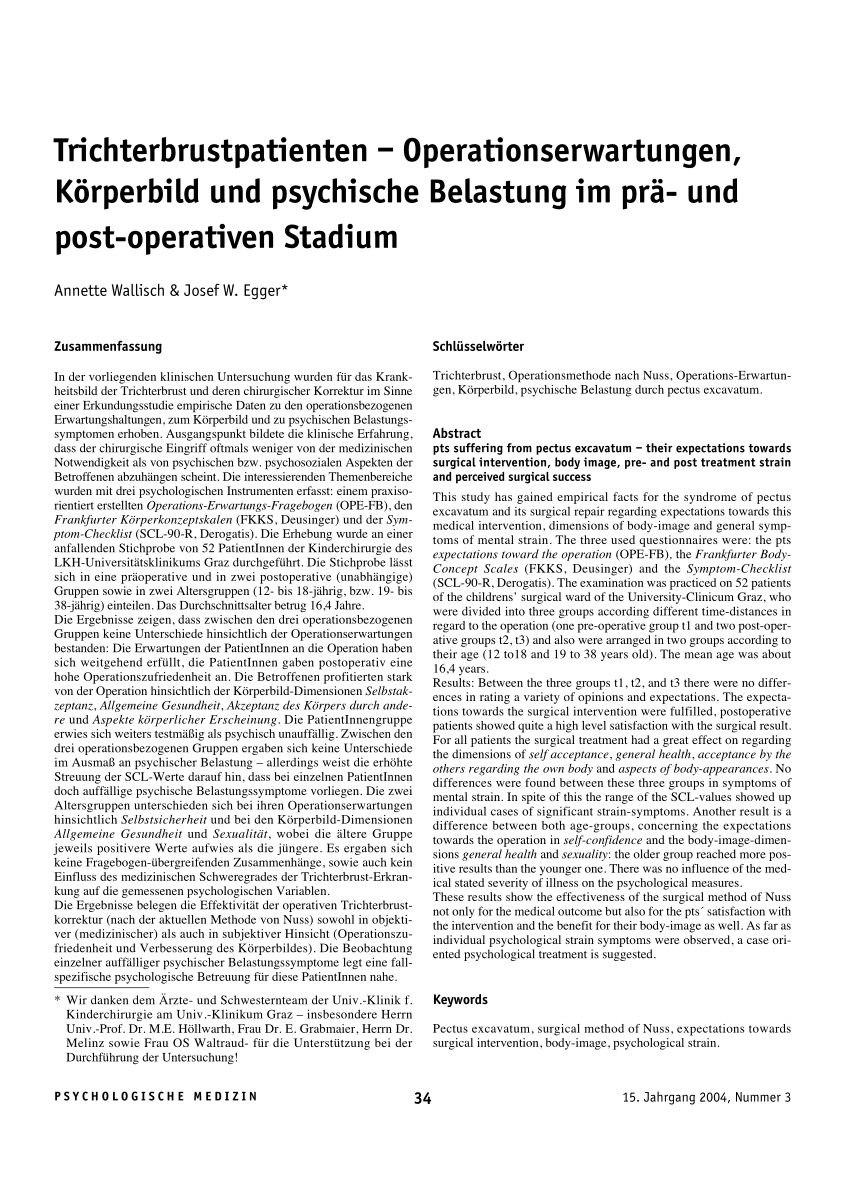 Trichterbrust trainierte Problem