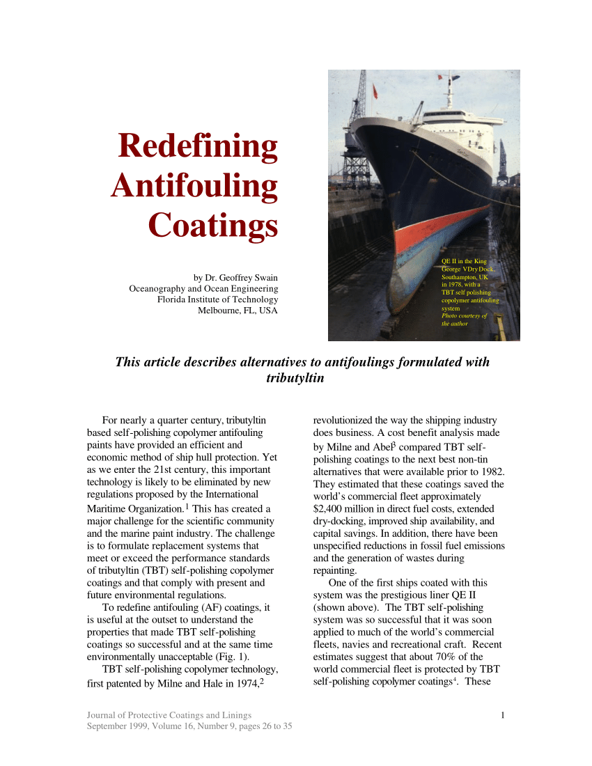 PDF) Redefining antifouling coatings
