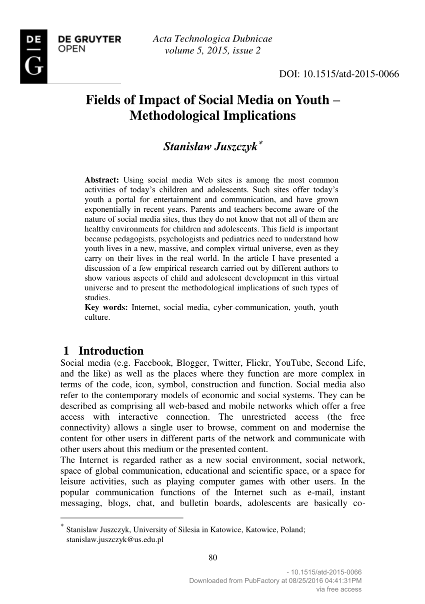 negative impact of social media on youth essay pdf